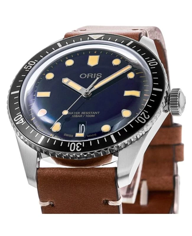 Oris Oris Divers Sixty-Five Automatic Blue Dial Leather Strap Men's Watch 01 733 7707 4055-07 5 20 45 2