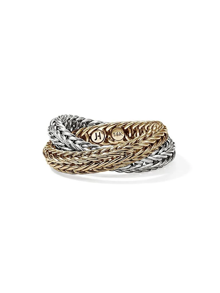 John Hardy Kami 14K Yellow Gold & Sterling Silver Crossover Ring 1