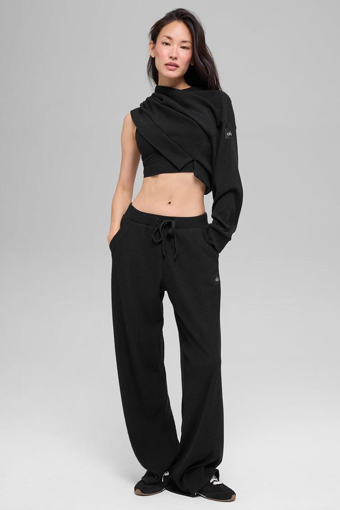 Alo Muse Wide Leg Pant - Black - Joggers - Free Shipping - BeyondStyle