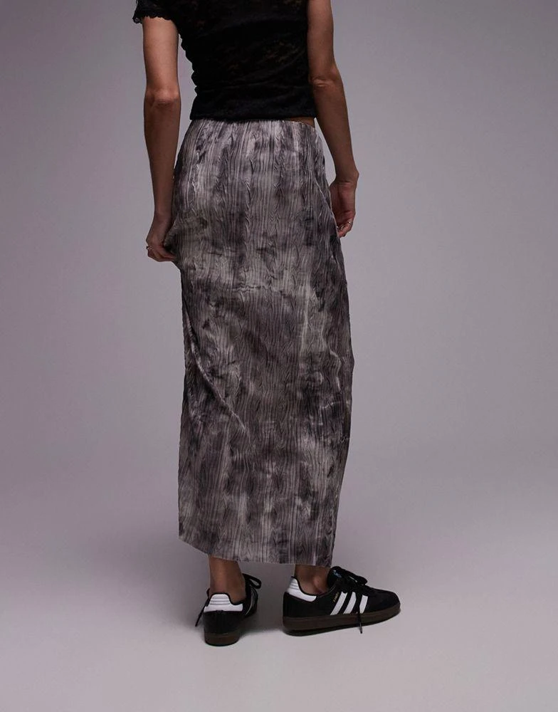 Topshop Topshop plisse maxi skirt in grey non print 3