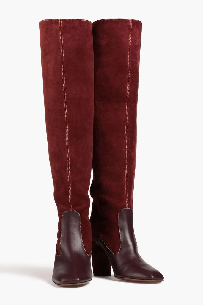 Zimmermann Leather-paneled suede thigh boots 2