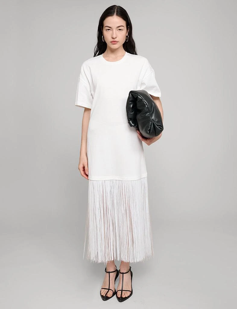 Pixie Market White Fringe Cotton Tee Dress 1