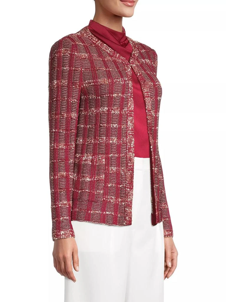 Misook Plaid Eyelash-Tweed Knit Jacket 4