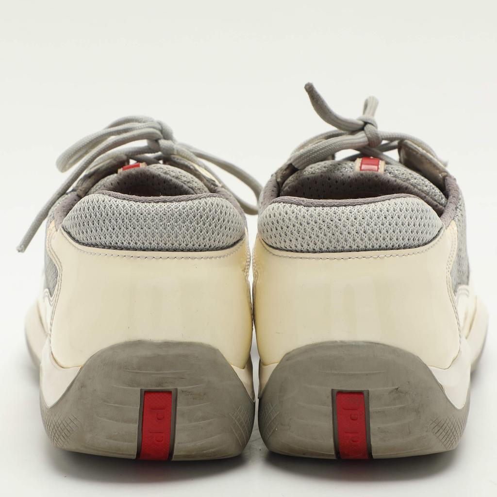 Prada Prada Sport White/Grey Leather And Mesh America's Cup Low