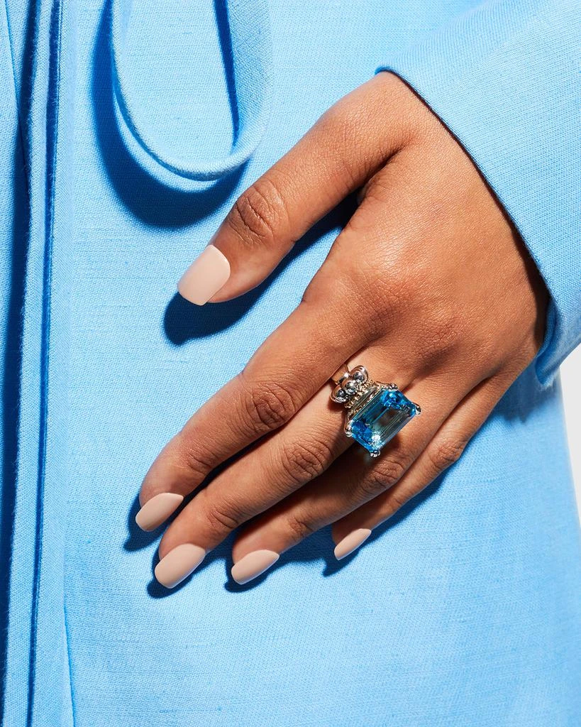 LAGOS Glacier 18x13mm Gemstone Two-Tone Ring 2
