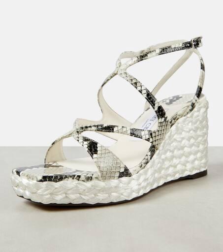 Jimmy Choo Ayla 85 leather espadrille wedges - Wedge Sandals