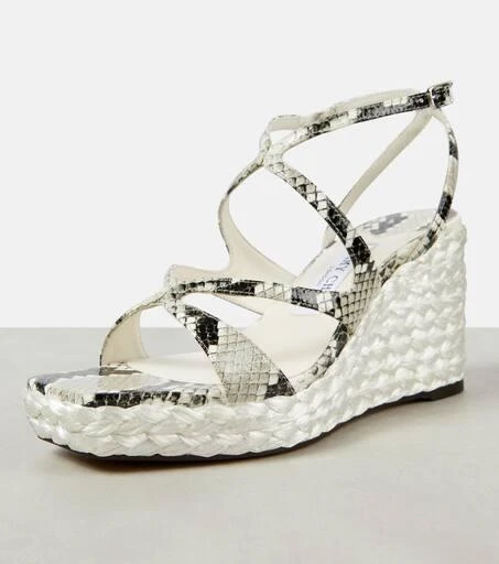 Jimmy Choo Ayla 85 leather espadrille wedges 6