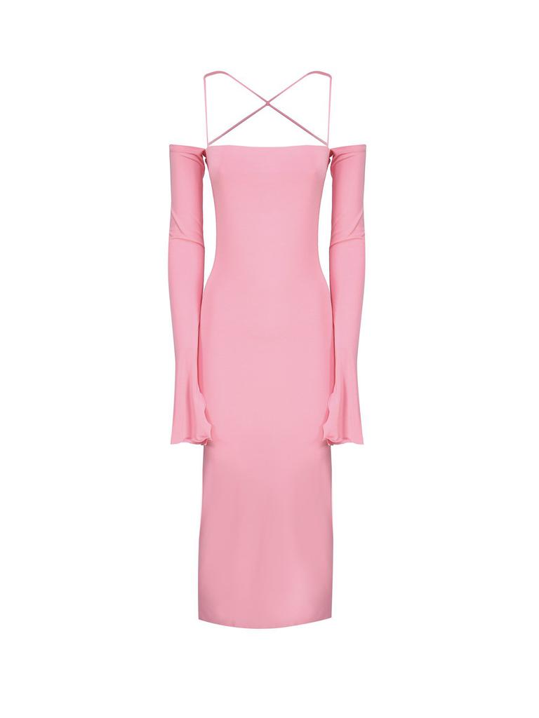 VIP【関税送料無料】希少 DAVID KOMA NEON PINK SATIN DRESS David Koma David Koma Neon Pink Satin Midi Dress - Dresses