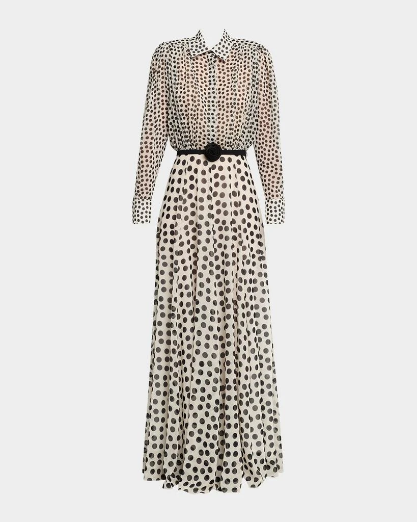 Chiara Boni Liyan Belted Polka Dot Maxi Dress