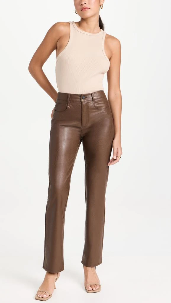 Paige Stella Chestnut Faux Leather Jeans 4