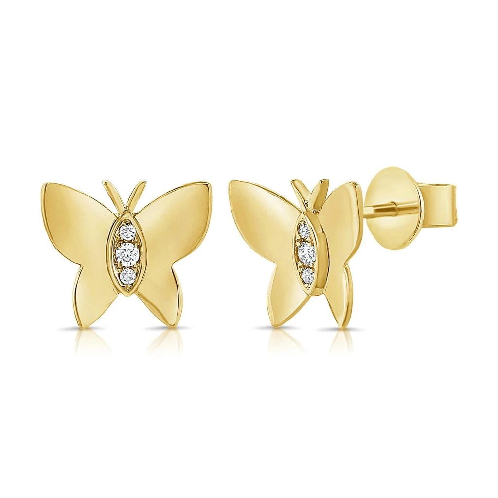 Sabrina Designs 14k Gold & Diamond Butterfly Stud Earrings 3