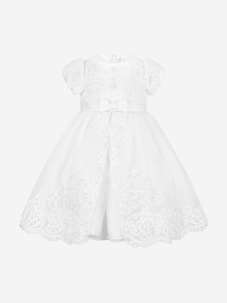 Sarah Louise Sarah Louise Girls Ceremonial Ballerina Length Dress in White