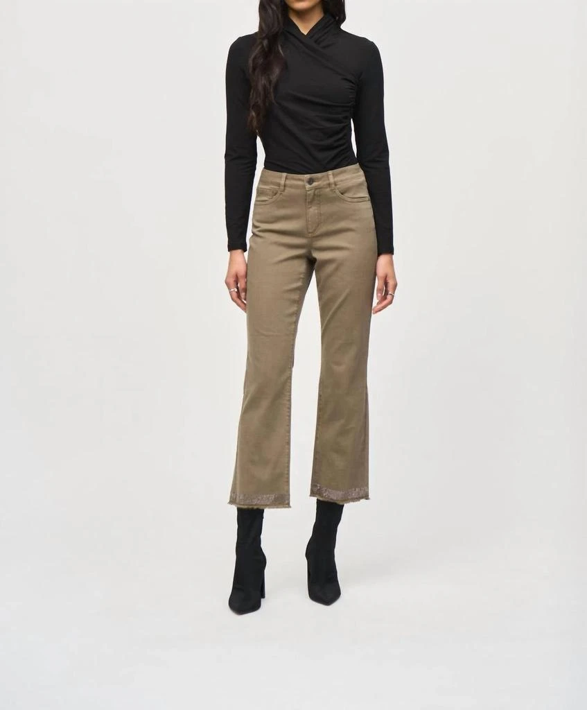 JOSEPH RIBKOFF Joseph Ribkoff - Denim Straight Pants With Frayed Hem 3