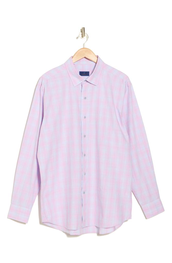 David Donahue Casual Plaid Cotton Poplin Button-Down Shirt