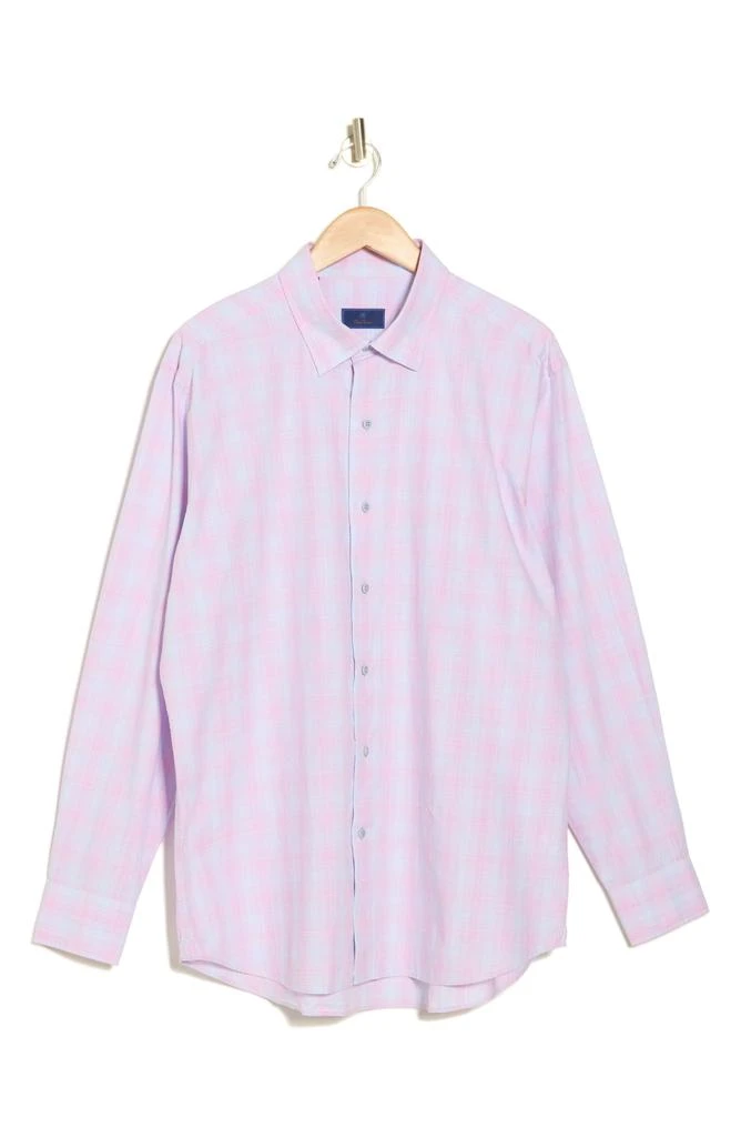 David Donahue Casual Plaid Cotton Poplin Button-Down Shirt 1