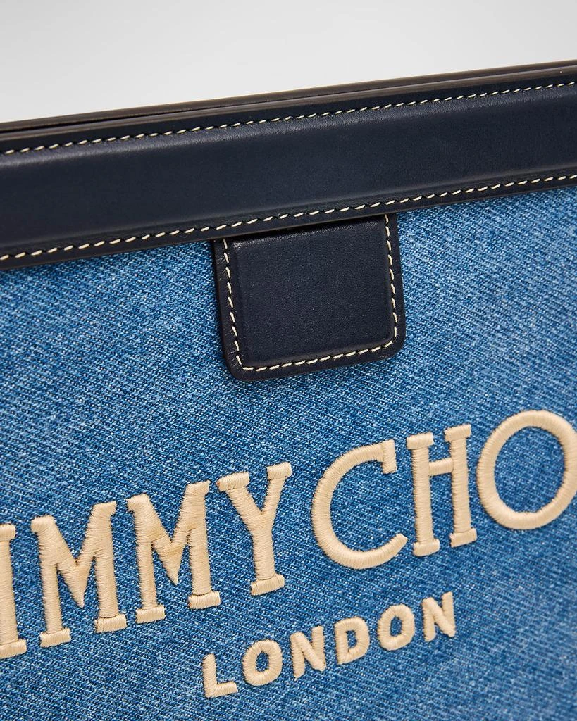 Jimmy Choo Avenue Denim Pouch Clutch Bag 5