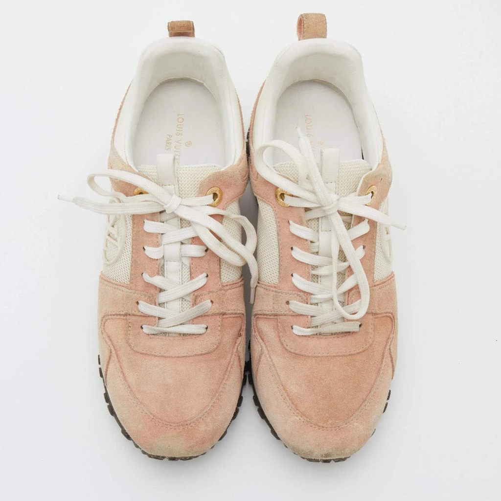 Louis Vuitton Louis Vuitton Beige/White Suede and Mesh Run Away Low Top Sneakers Size 36.5 3