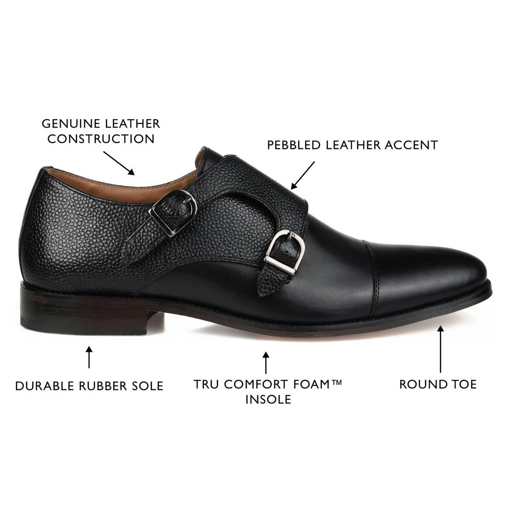 Thomas & Vine Calvin Wide Width Double Monk Strap Dress Shoe 5