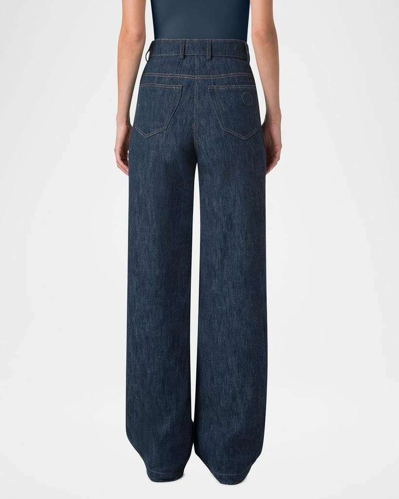 Akris Cooper Cotton-Wool Denim Wide-Leg Pants 3