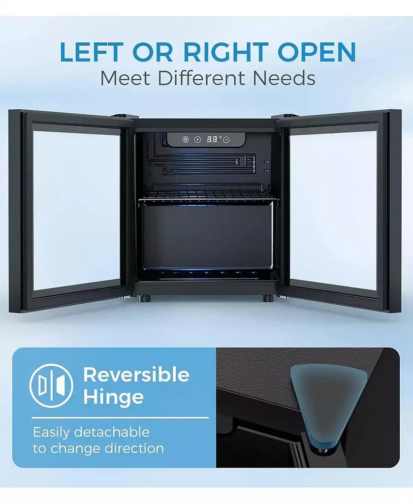 Cowsar 1.3 cu.ft 12 Bottle 48 Can Wine Cooler/Mini Fridge/Beverage Refrigerator Countertop Clear Glass Door for Beer&Soda 7