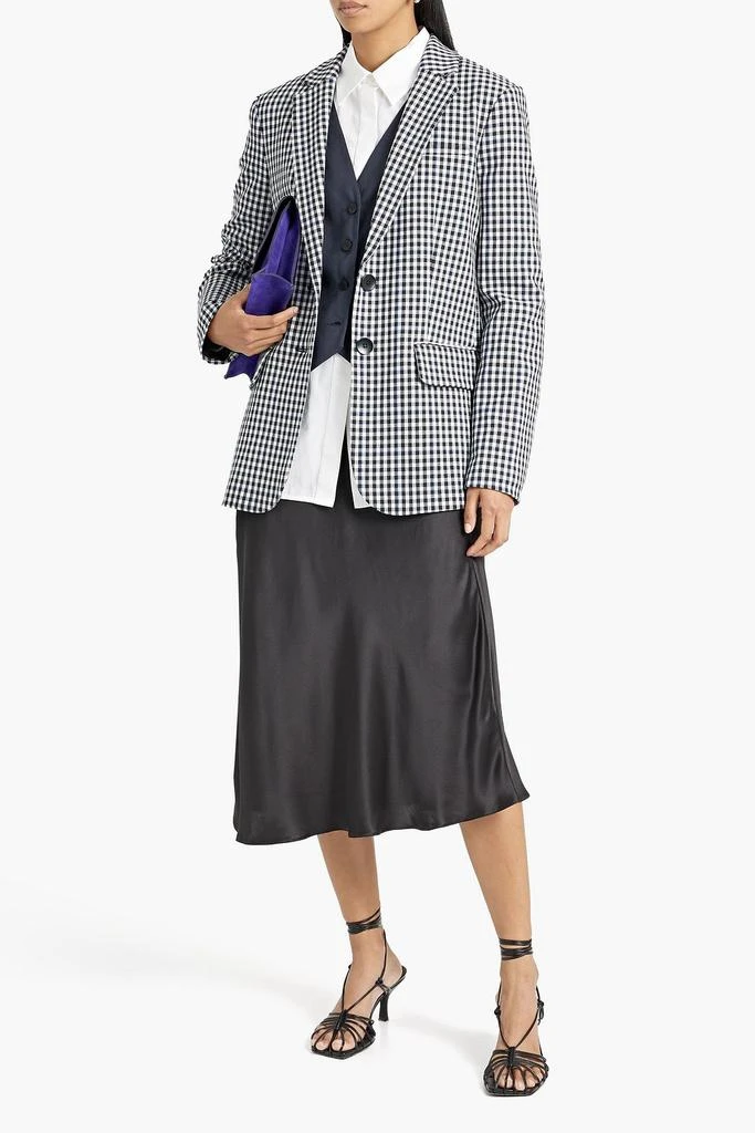 Tibi Zip-detailed gingham twill blazer 2