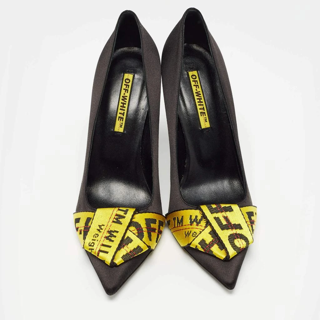 Off-White Off-White Black/Yellow Satin and Logo Canvas Pumps Size 39 4