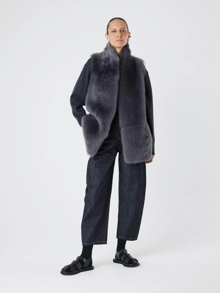 Gushlow & Cole Natural edge mid-length shearling gilet 3