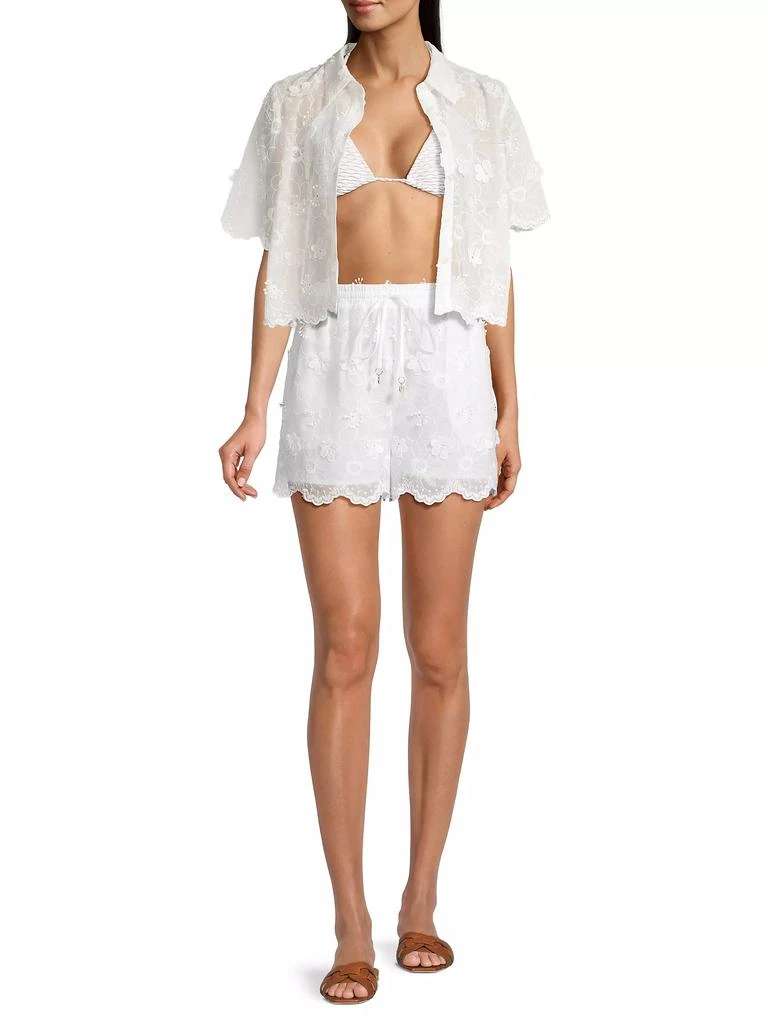 Milly Floral Eyelet Shorts 2
