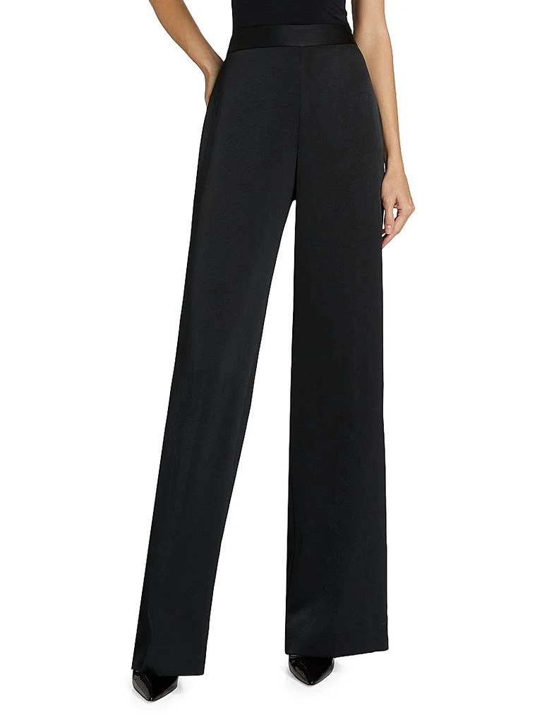 LELA ROSE Satin Wide-Leg Pants 3