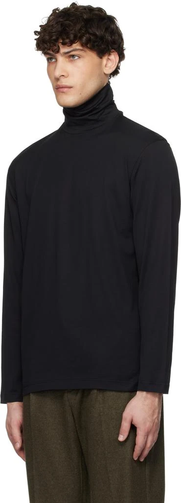 Sunspel Black Long Sleeve Roll Neck Turtleneck 4