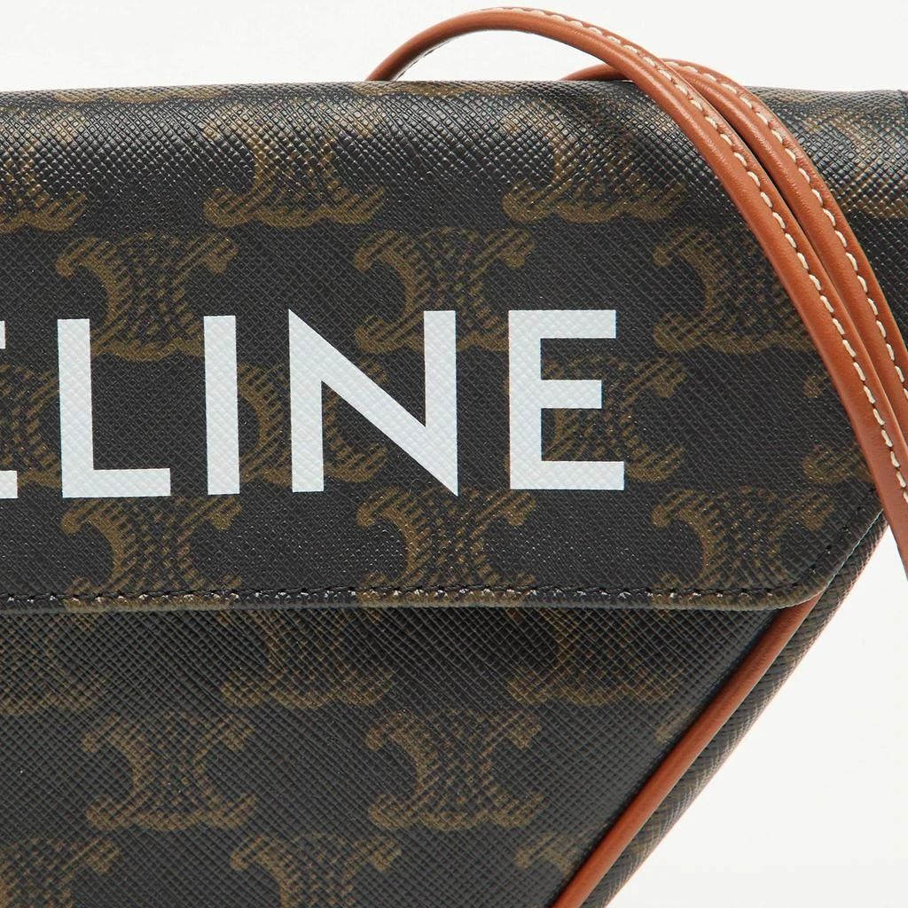 Celine Celine Tan Triomphe Canvas and Leather Triangle Crossbody Bag 5
