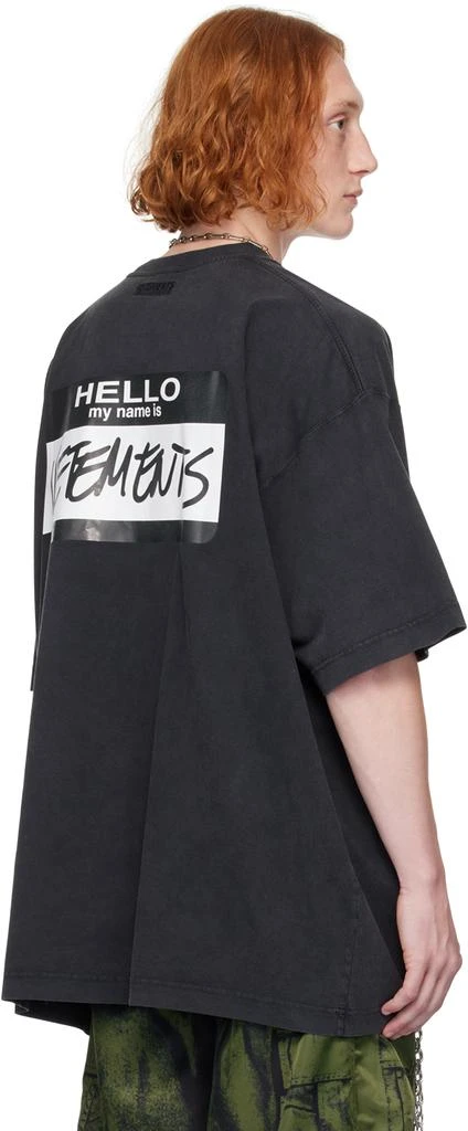 Vetements Black 'My Name Is Vetements' T-Shirt 3