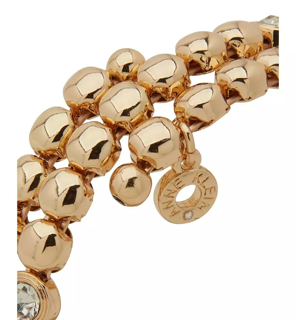 Anne Klein Gold-Tone Bezel Stone Crystal Star Coil Bracelet 2