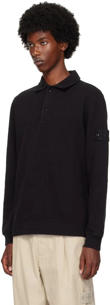 Stone Island Black Logo Patch Polo 4