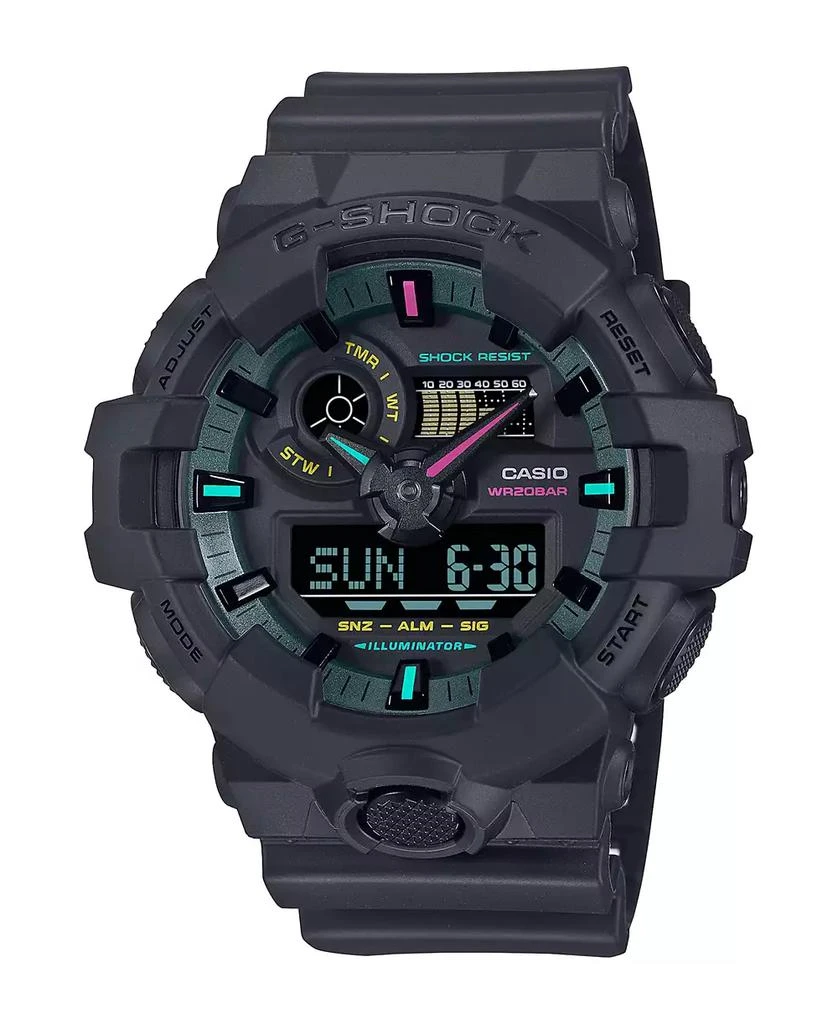 G-Shock Mens Analog Digital Black Resin Watch, 57.5mm, GA700MF-1A 1