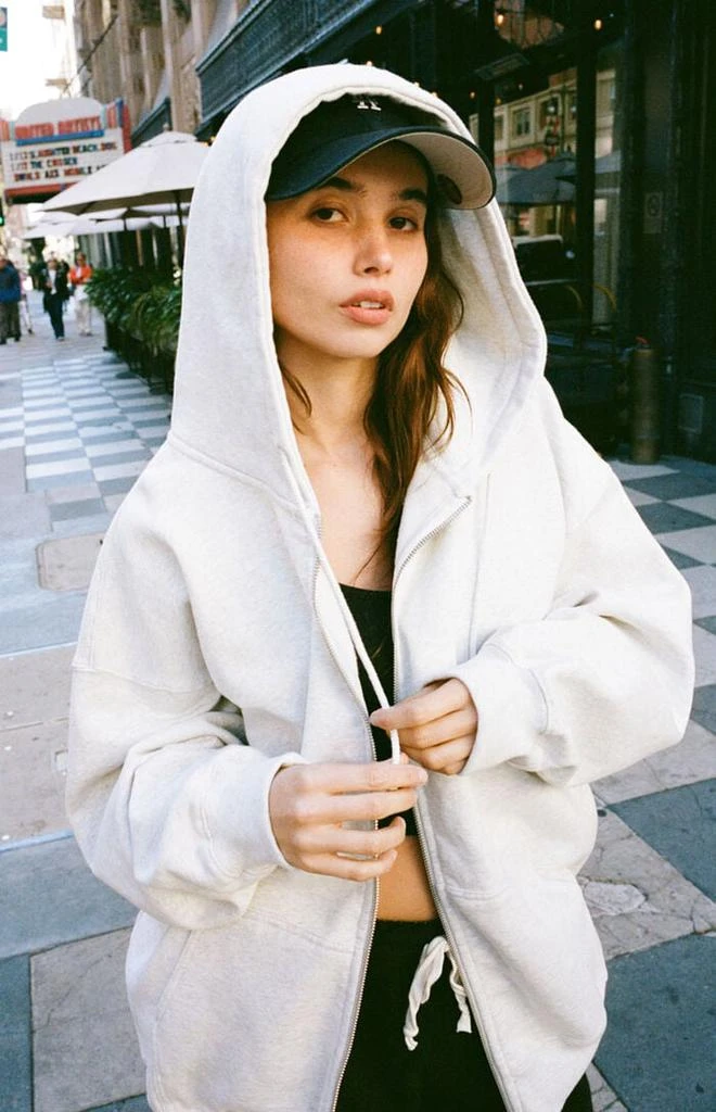 John Galt Light Gray Christy Full Zip Hoodie 1