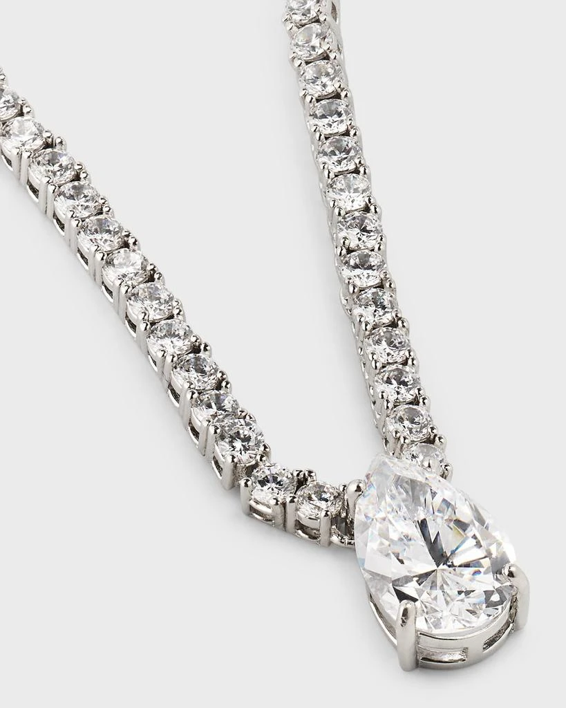 Golconda by Kenneth Jay Lane Sterling Silver Cubic Zirconia Pear Center Tennis Necklace 3