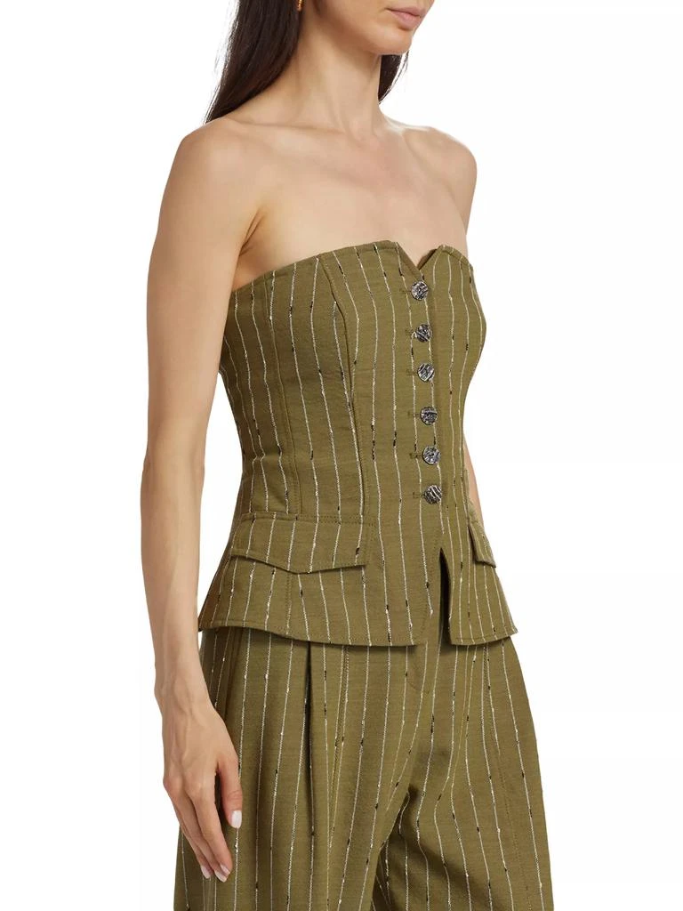 Ulla Johnson Noemie Striped Wool-Blend Bustier Top 4