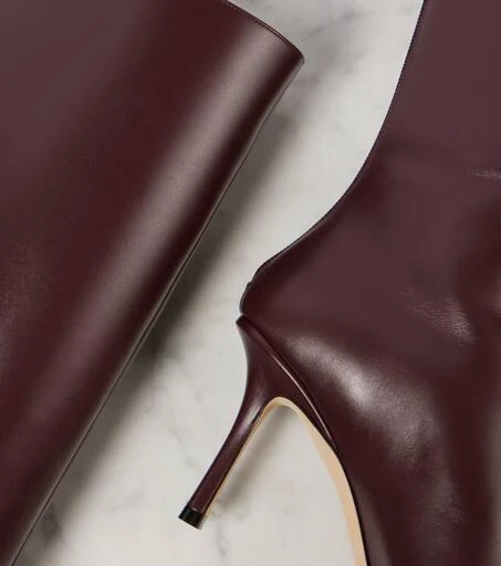 Jimmy Choo Agathe 85 leather knee-high boots 5
