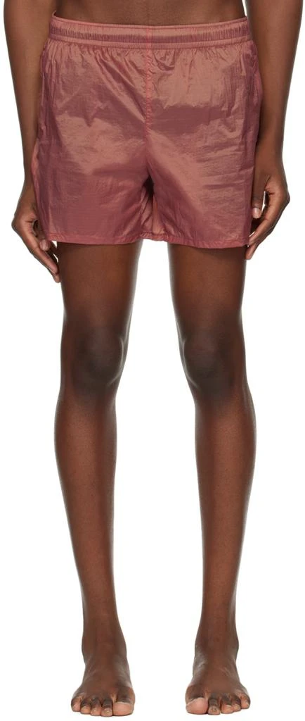 OUR LEGACY Tan Drape Tech Swim Shorts 1