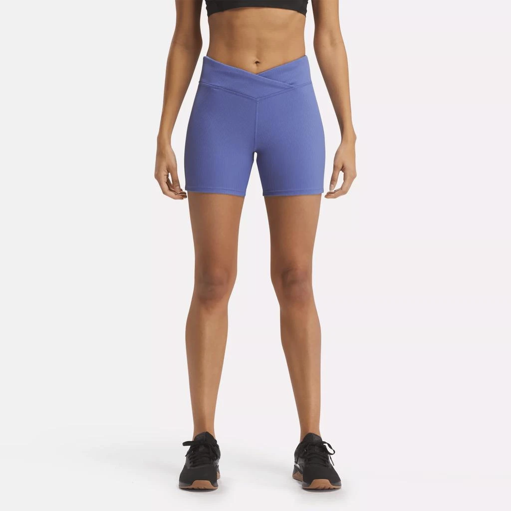 Reebok Women's Studio Ribbed High-Rise Bike Shorts 1