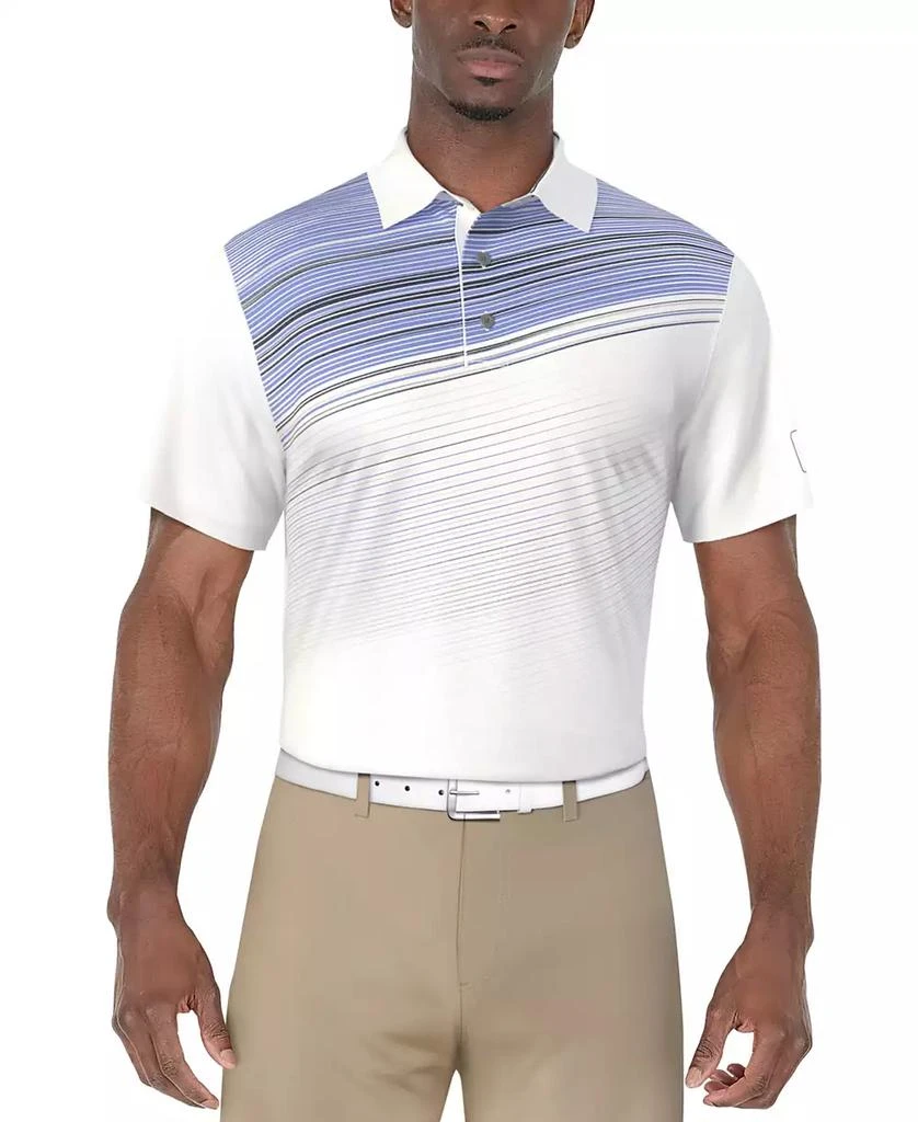PGA TOUR Men
s Stripe Print Short Sleeve Golf Polo Shirt 1