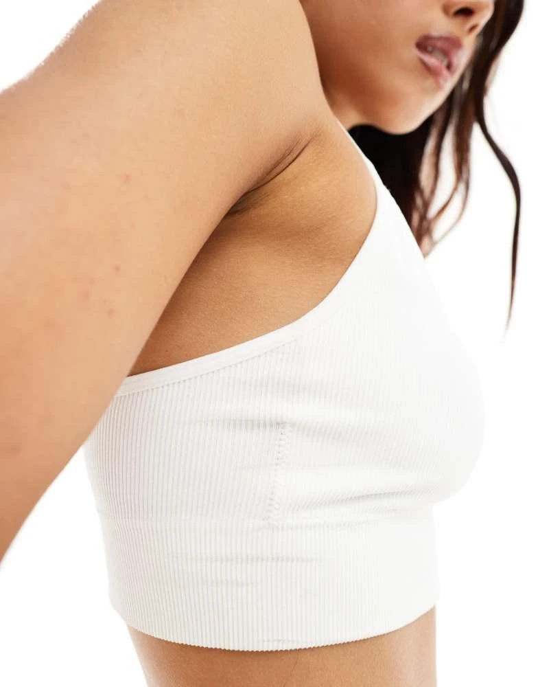Lindex Lindex Seamless rib bralette in white 3