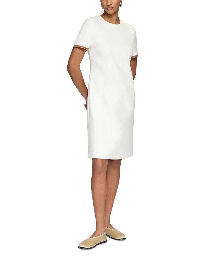 Lafayette 148 New York Leather Trim Dress 1