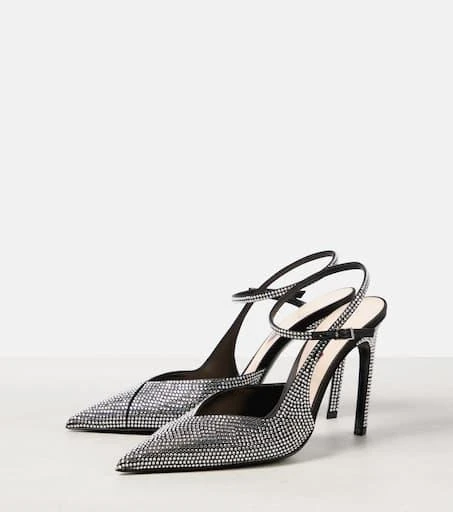 Gucci Crystal-embellished satin pumps 5