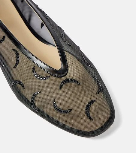 Le Monde beryl Luna embroidered mesh ballet flats 5