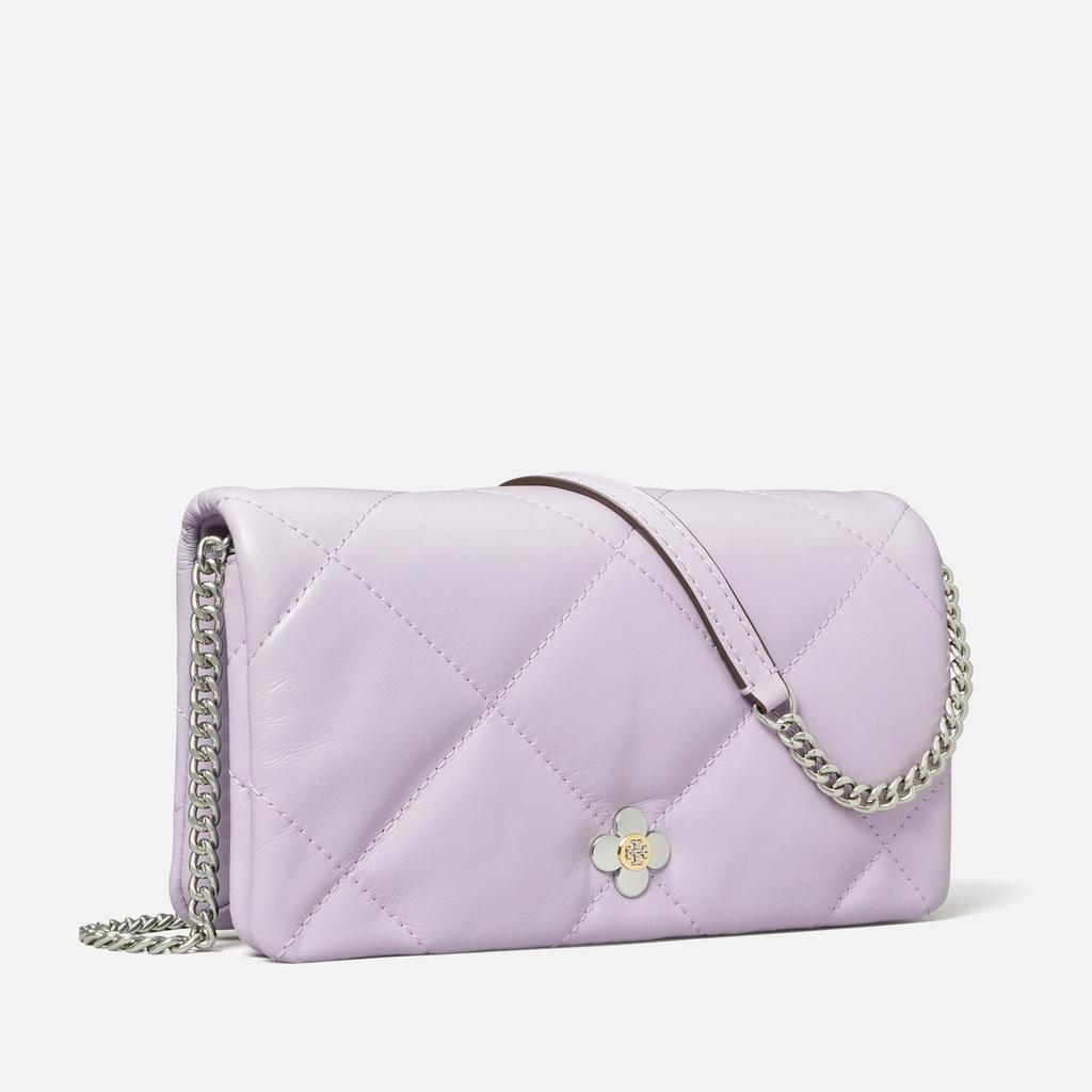 Tory Burch Tory Burch Kira Clover Diamond-Quilted Leather Chain Wallet