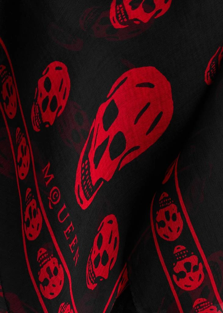 Alexander McQueen Skull-print silk chiffon scarf 3
