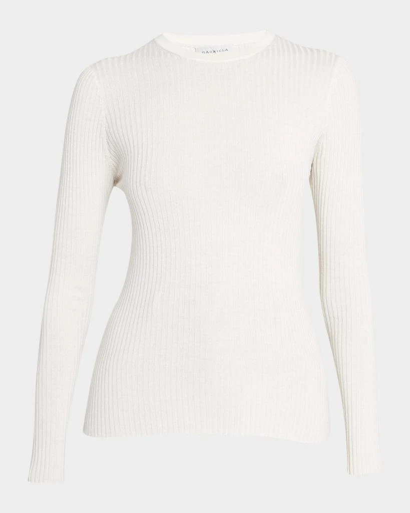 Gabriela Hearst Browning Cashmere-Silk Rib Knit Sweater 1