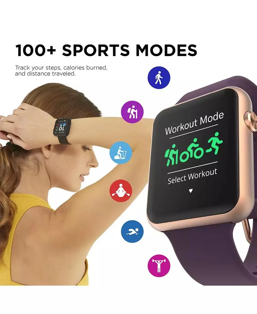 iTouch Air 4 Unisex Plum Silicone Smart Strap Smartwatch 41mm 4